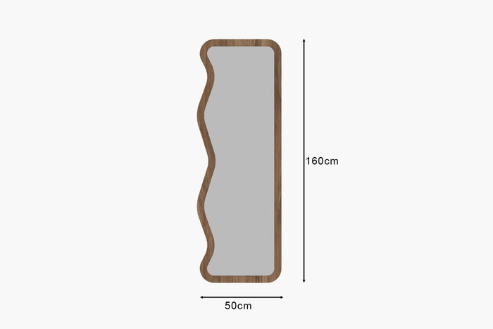 Hanah Home Espejo Ecológico Flotal-e Nogal MDF 50x160x2.2 cm